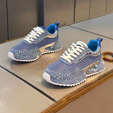 Chunky Sneakers Men Designer Bling Punk Board Shoes Fashion Casual Leather Mesh Breathable Increased Internal Platform Gym Shoes