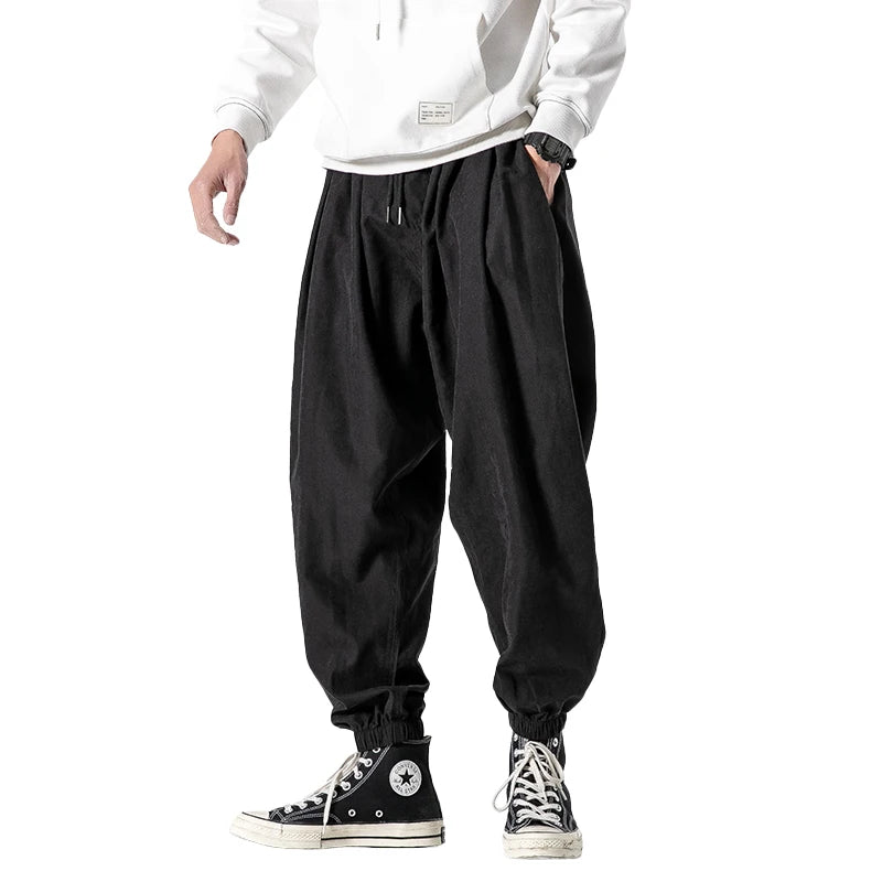 New Autumn Men's Black Pants Hip Hop Streetwear Fashion Jogger Harem Trousers Pants Big Size M 5XL