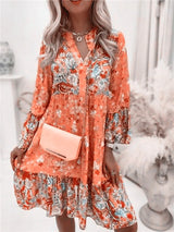 Women's Floral Print Boho Dress | Casual V-Neck A-Line Dress for Spring & Summer 2024 | Beach & Party Dress 4