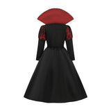 2025 Girls Boys Red Vampire Costume Ghost Bride Gothic Dress Party Kids Cosplay Clothes Halloween Outfit 3