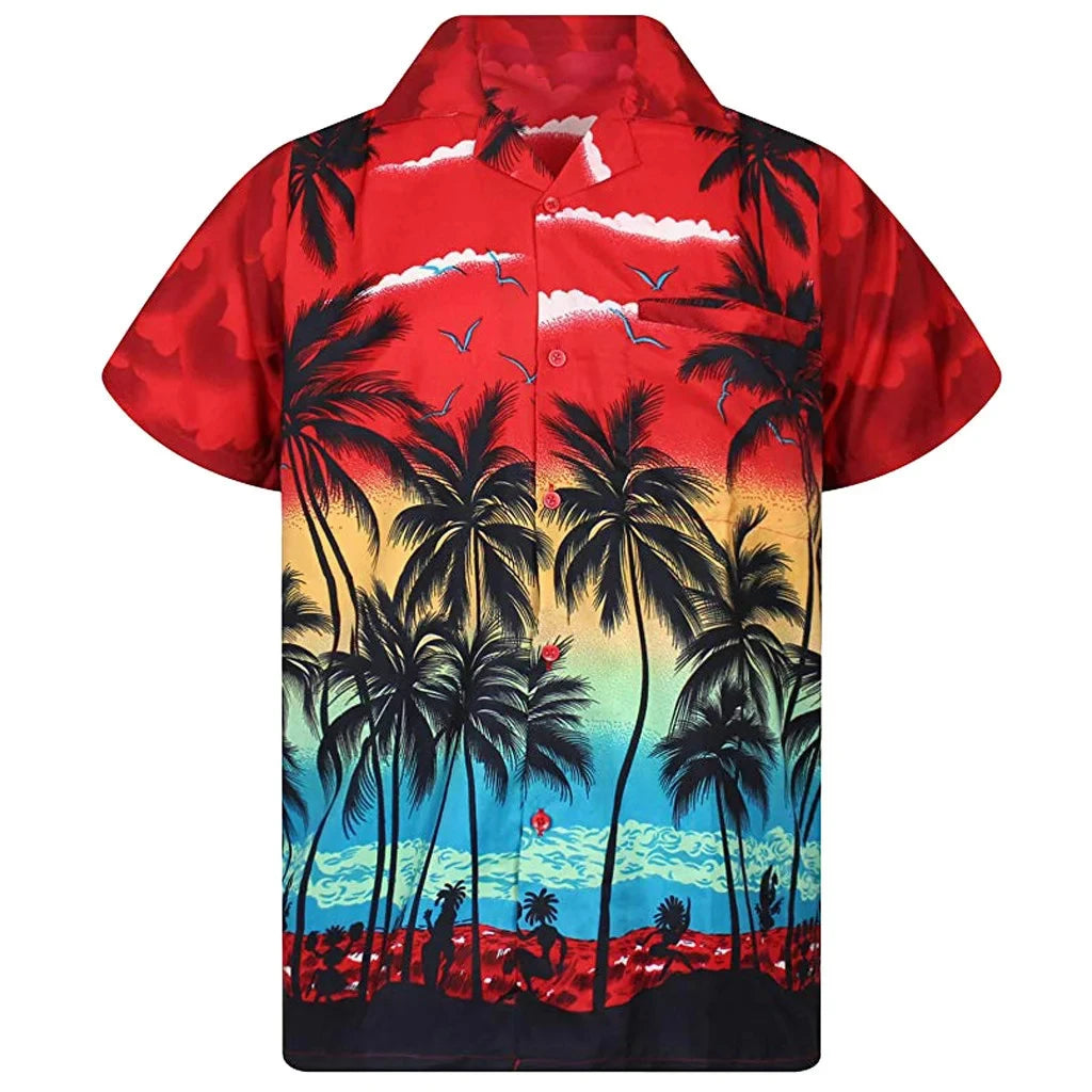 Hawaiian palm trees 3D Print Men Shirt