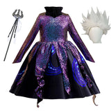 Girl Ariel Mermaid Ursula Costume Cosplay Octopus Sea Witch Black Dress Costume Halloween Costumes Birthday Party