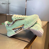 Chunky Sneakers Men Designer Bling Punk Board Shoes Fashion Casual Leather Mesh Breathable Increased Internal Platform Gym Shoes