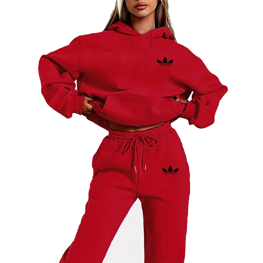 Letter Printed Women Hoodie set Street Hip Hop Clothing Casual Female 2pcs Clothing Plush sweatshirt Perfect for Outdoor 4