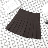 Brown Skirt Ladies 2022 Summer Clothes Women's High Waist Harajuku Korean Style Black Mini Pleated Skirt For School Girl Uniform 10