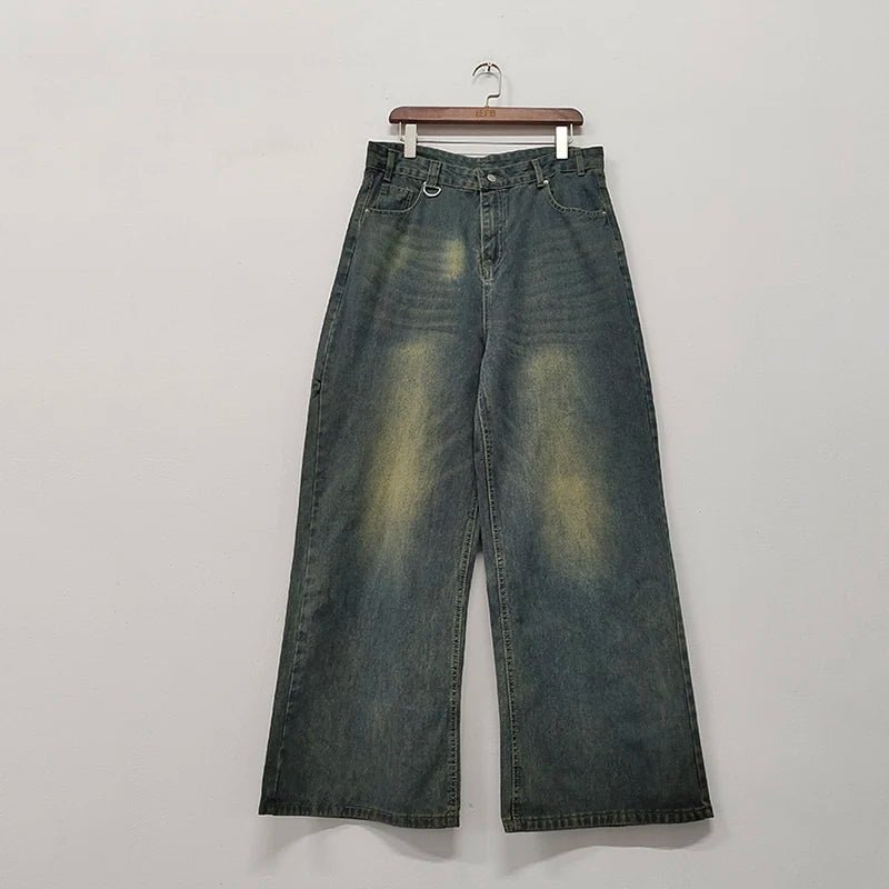 IEFB-Summer-Men-s-Denim-Pants-Old-Blue-Washed-Male-Jeans-Straight-Casual-Menwear-Loose-Wide