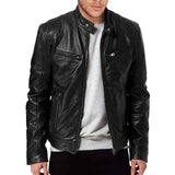 2024 Motorcycle Leather Jackets Man Casual Fashion Motorcycle Coat Slim Fit Lapel PU Jackets Autumn Anti-wind Leather Coat Male 2