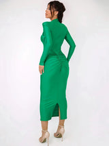 Hollow Out Long Sleeve Sexy Maxi Dress For Women Gown Autumn Winter 6