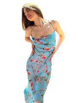 Flowers Print Spaghetti Strap Dresses Women Temperament Package Hip Bodycon Long Dress Fashion Sexy Backless Lady Slim Vestidos 5