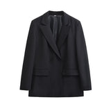 Tailored Double-Breasted Office Blazer