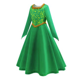 Fantasy Fiona Cosplay Girls Green Dress Clothing Cartoon Monster Costume Disguise Kids Role play Halloween Outfits Children 4