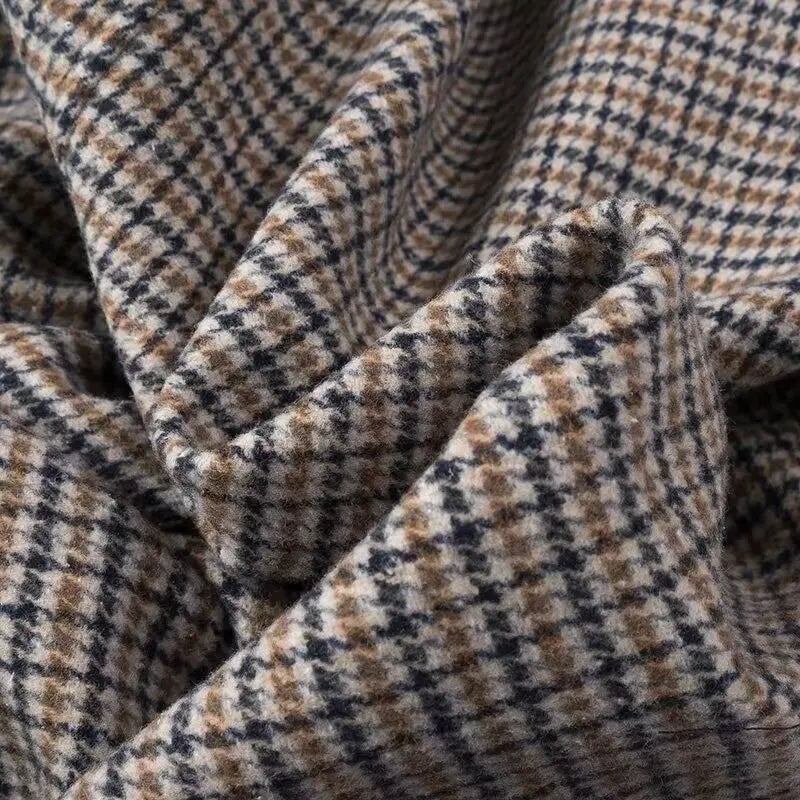 Autumn new women's clothing fashionable temperament versatile casual long plaid woolen coat 5