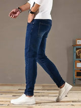 2025 Spring New Mens Slim Fit Classic Skinny Jeans Casual Street Style Casual Mens Skinny Jeans Male Slim Fit Pencil Denim Blue 3