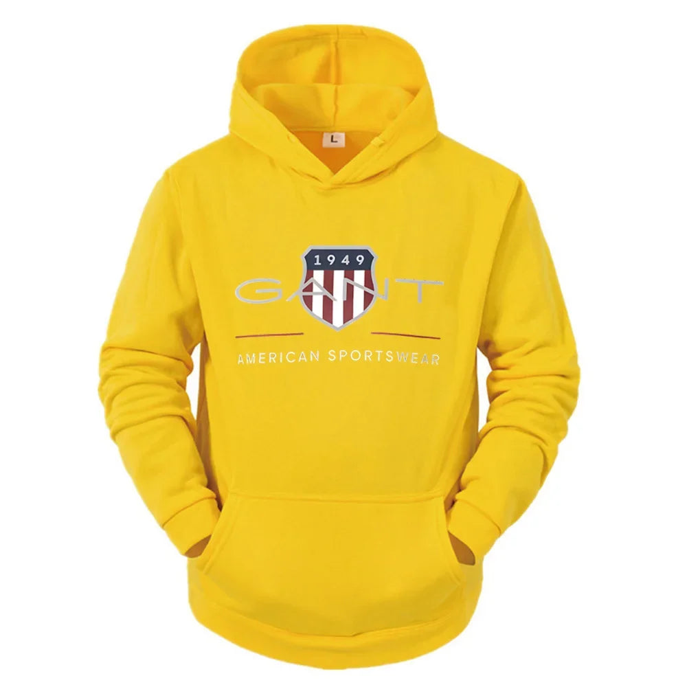 2025Solid Color Men's Hoodie Warm Men's Sweatshirt Fashion Street Casual Men's Loose Cool Sa 1949 Printed Pullover Brand Hoodie 5