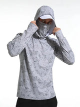 Fishing Shirt Hooded Men Fishing Clothes Outdoor Summer Mask Hoodie Sun Uv Protection Performance Jersey