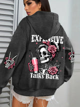 Women’s "Expensive Talks Back" Funny Print Hoodie