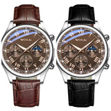 Men’s Luxury Quartz Watch - Casual Brown Leather Wristwatch