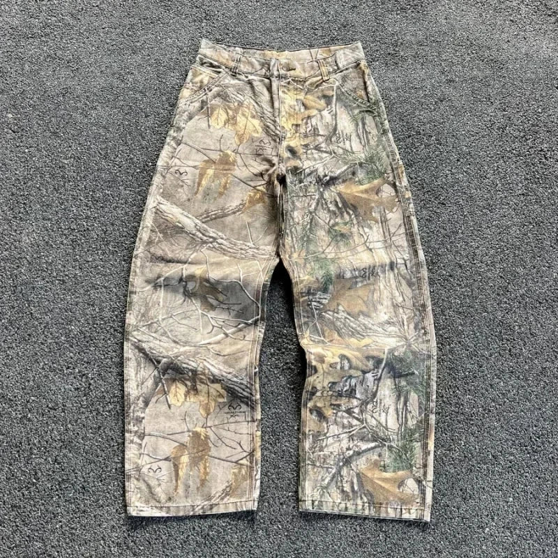 Y2K Camo Oversized Zip-Up Hoodie