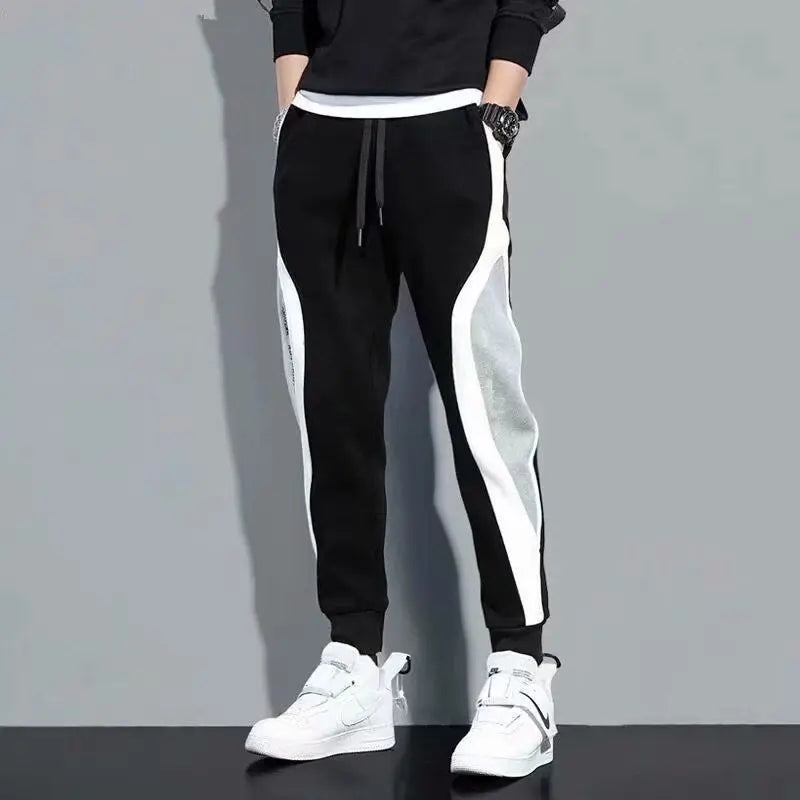 Men's Spring/Autumn Sports Pants | Loose Fit, Patchwork Design, Running & Training Trousers 2