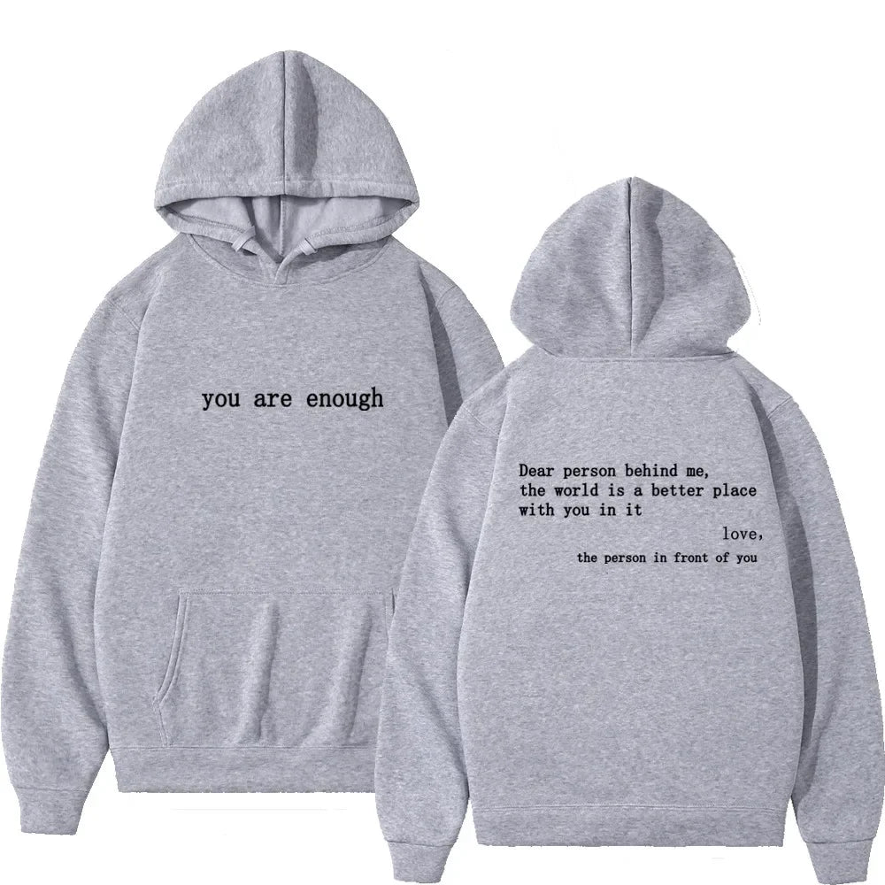 Dear Person Behind Me Mens Hoodie With Kangaroo Pocket Pullover Vintage Women Hoodie with Words on Back Unisex Trendy Hoodies 6