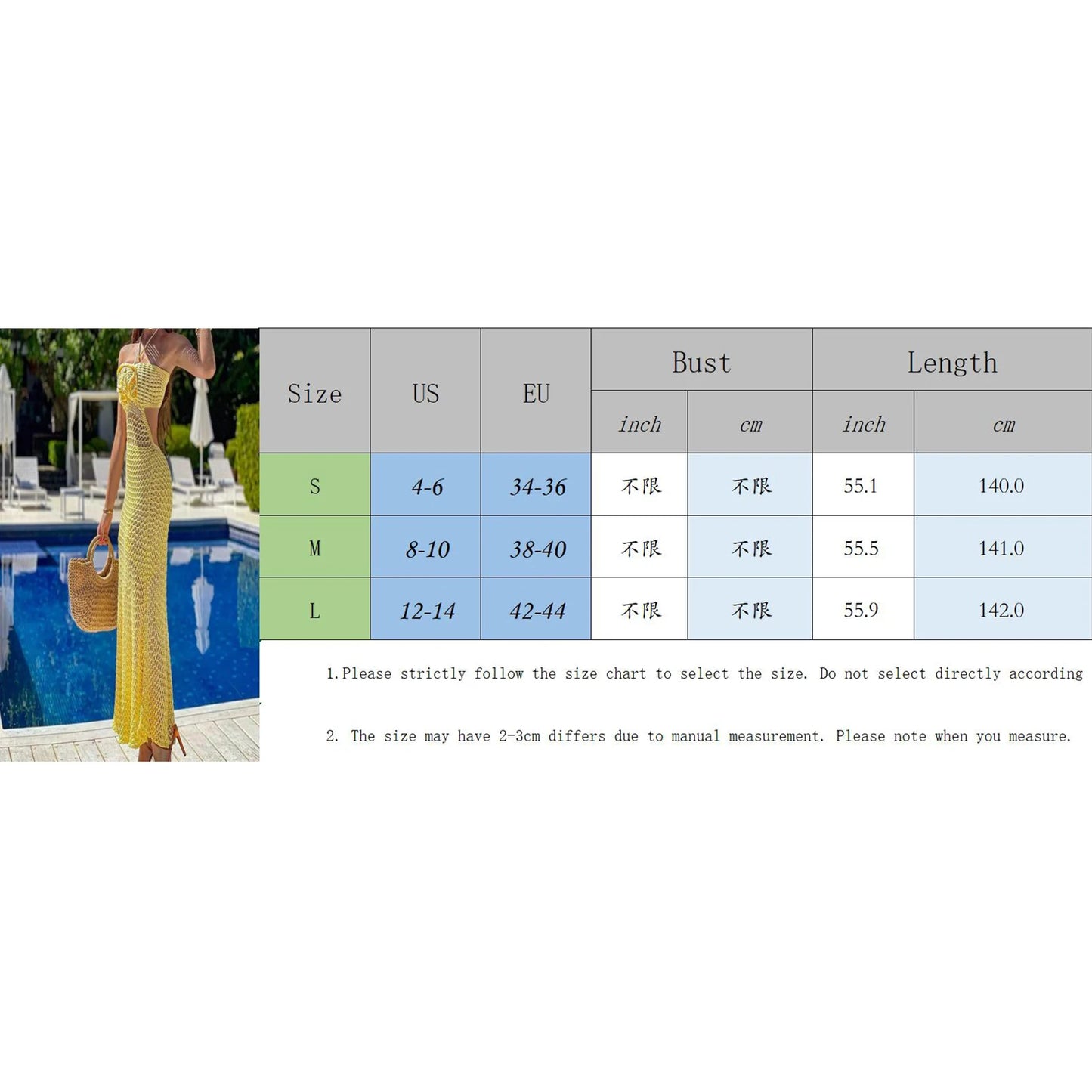 Women's Knitted Halter Dress Slim Fit Hollowed Cutout Sleeveless See Through 3D Flower Solid Color Long Dress for Party Club 6