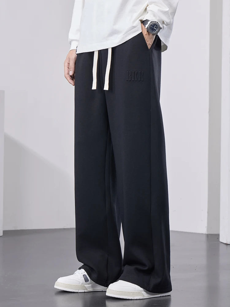 Men's Straight Sweatpants Wide Leg Cotton Track Pants 4