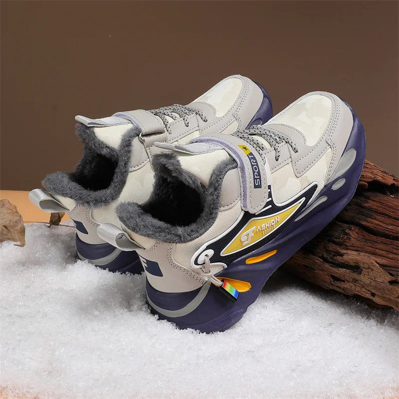 Winter Children Sneaker Shoes Fashion Platform Kids Boys Cotton Sneaker Warm Plush Casual Sports Tennis Shoes 3