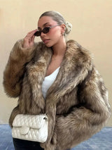 Women’s Luxury Faux Fox Fur Overcoat