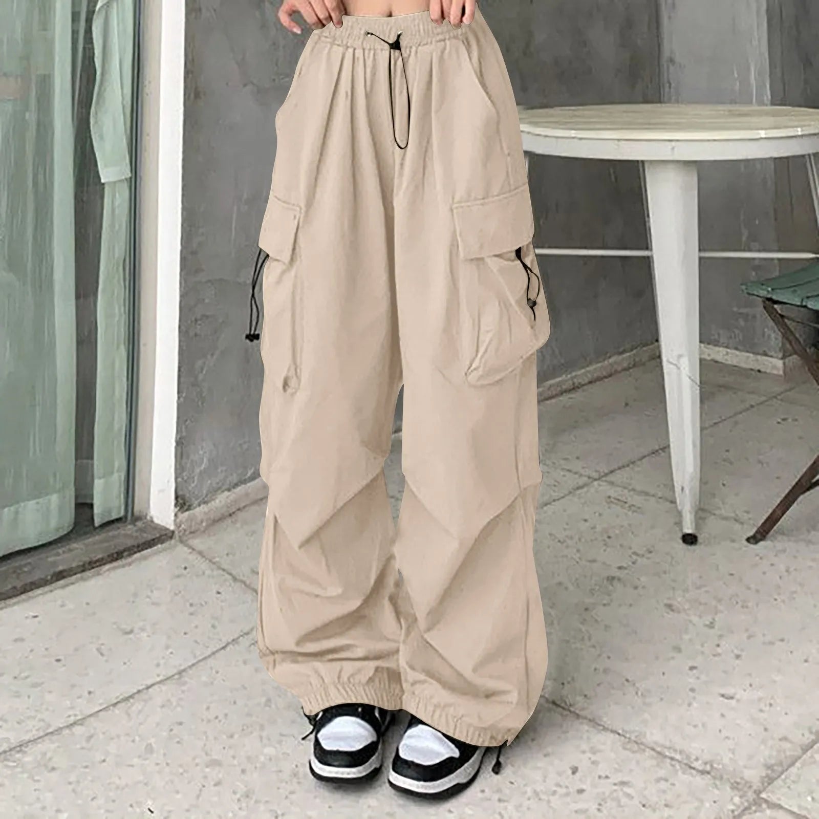 Women-Pants-Casual-Low-Waist-Drawstring-Sweatpant-Solid-Drawstring-Parachute-Trousers-Oversized-Pants-Jogger-Women-S