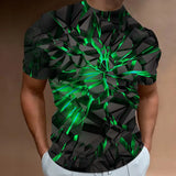 Men’s 3D Line Print Streetwear Tee