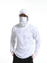 Fishing Shirt Hooded Men Fishing Clothes Outdoor Summer Mask Hoodie Sun Uv Protection Performance Jersey