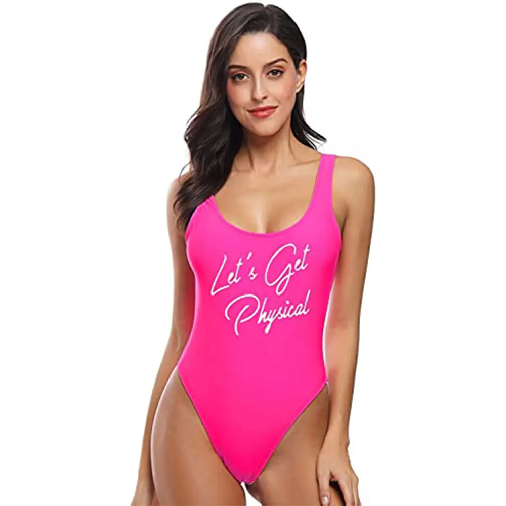 80s 90s Retro High-Cut One-Piece | Vibrant Pink Bodysuit