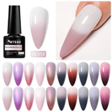 Mtssii 7ml Changing AurorasThermal Rubber Base Gel Nail Polish Nude Purple Glitter Sparking Long Lasting Manicure Art Varnish 3