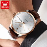 Fashion Business Brand Original Men Watches Leather Strap Trend Week Calendar Quartz Watch Luminous Waterproof 43mm 2