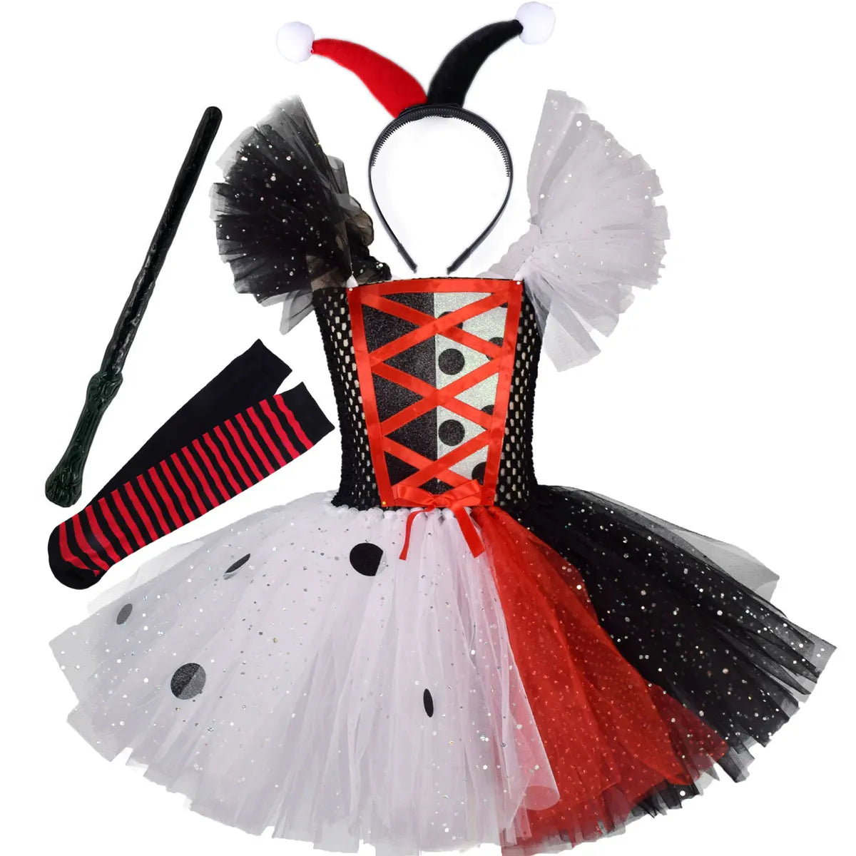 Classic Girl’s Monochrome Cosplay Dress Set