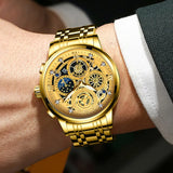 Fashion Casual Quartz Men Watch Stainless Steel Strap Luxury Dial Luminous 30M Waterproof Business Men Wristwatch 6