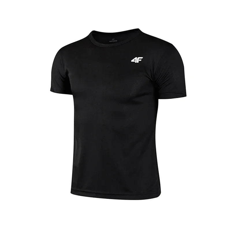 Men's Summer Exercise Trainning T-shirt High Quality Breathable Quick Dry Short Sleeved Top Marathon Gym Fitness Basketball Tees 5