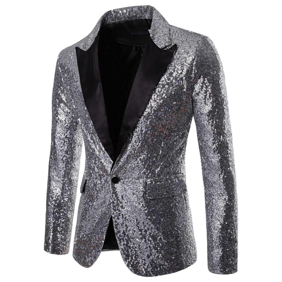 Men's Suit Jacket Little Round Sequins Sparkling Men's Blazer Wedding Dinner Band Stage 3