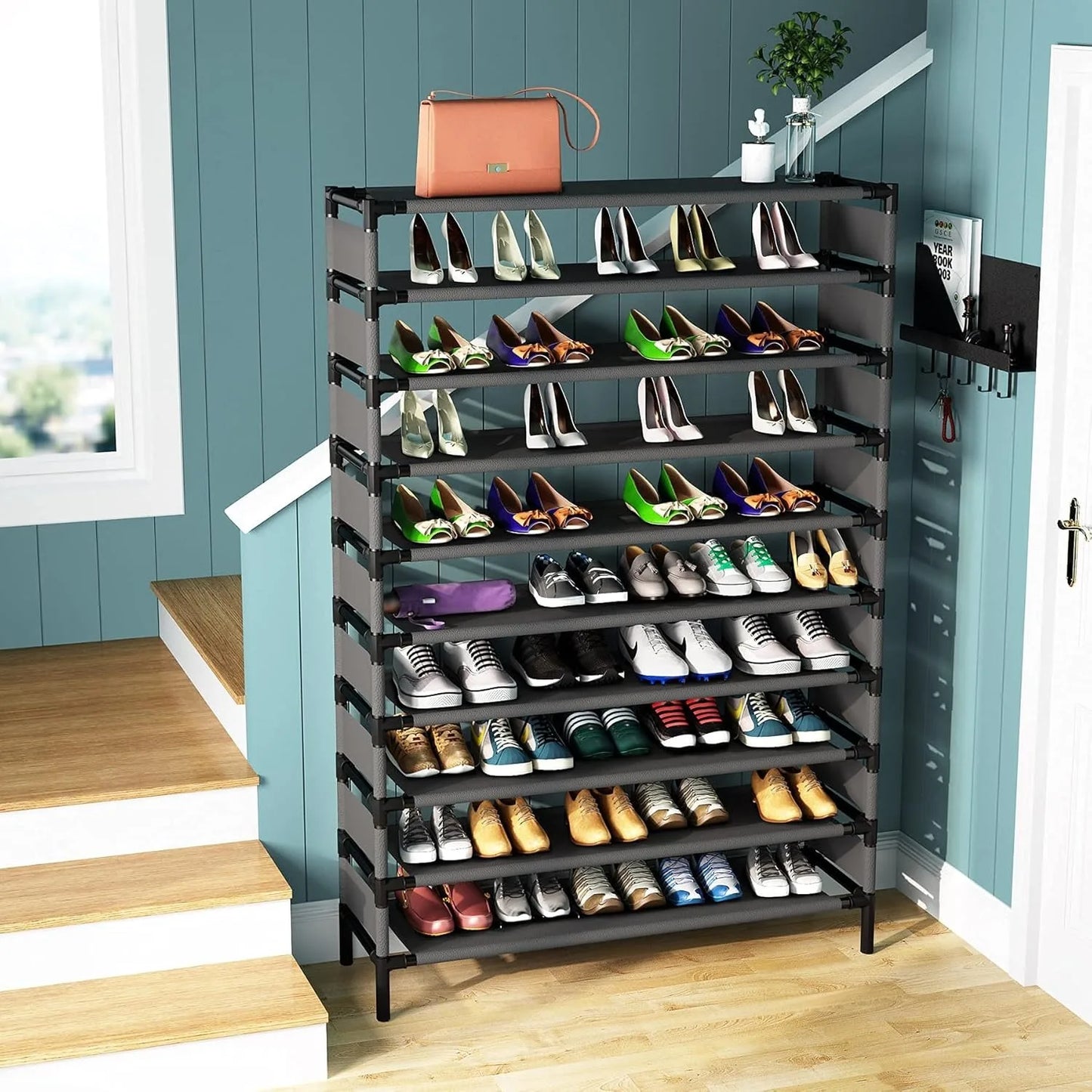 Multi-layer storage Rack, Large Capacity Organizer, bedroom furniture Shoe Shelf for 50 Pair, Book shelf, Versatile usage 5