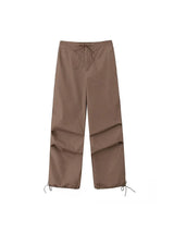 Women Fashion Parachute Cargo Pants Vintage Jogging Trousers High Elastic Waist Female Chic Lady Boot Cut 6