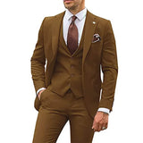 3 Pieces Beige Suits for Men 2023 Slim Fit Groom Tuxedo Wedding Suits 3