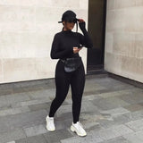 Jumpsuit Streetwear Long Sleeve Bodycon Solid Sport Fitness Jumpsuits Romper Overalls For Women Body Suit 5