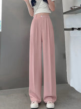 New-Women-Pants-Fashion-High-Waist-Stright-Long-Wide-leg-Suit-pants-Female-Casual-Spring-Summer