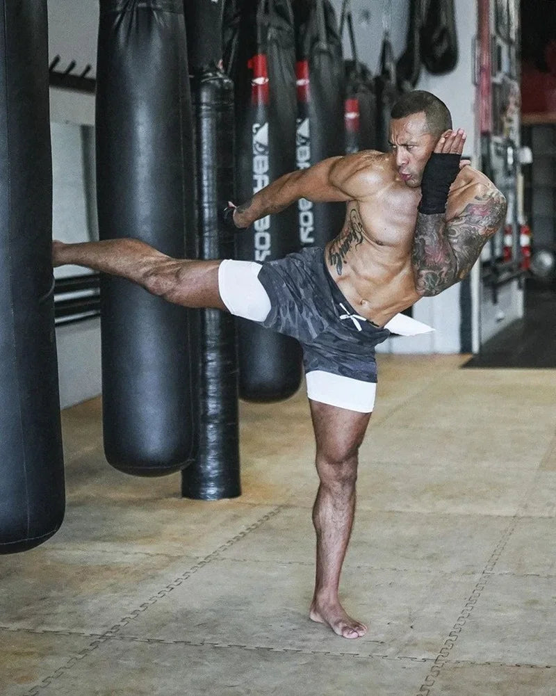 Men's Camo Running Shorts 2-in-1 Quick Dry Workout Gym Training Fitness Jogging Shorts Summer Shorts 4