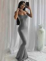 Elegant Slip Backless Slim Maxi Dress