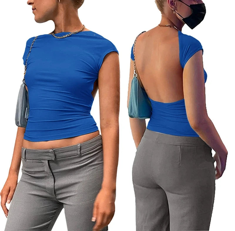 Y2K-Sexy-Backless-Crop-Top-Women-Casual-2023-Summer-Short-Sleeve-O-Neck-T-Shirts-Streetwear
