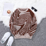 New-Popular-Autumn-and-Winter-Maze-Jacquard-Pattern-Pullover-Sweater-Casual-Round-Neck-Contrast-Color-Knitted