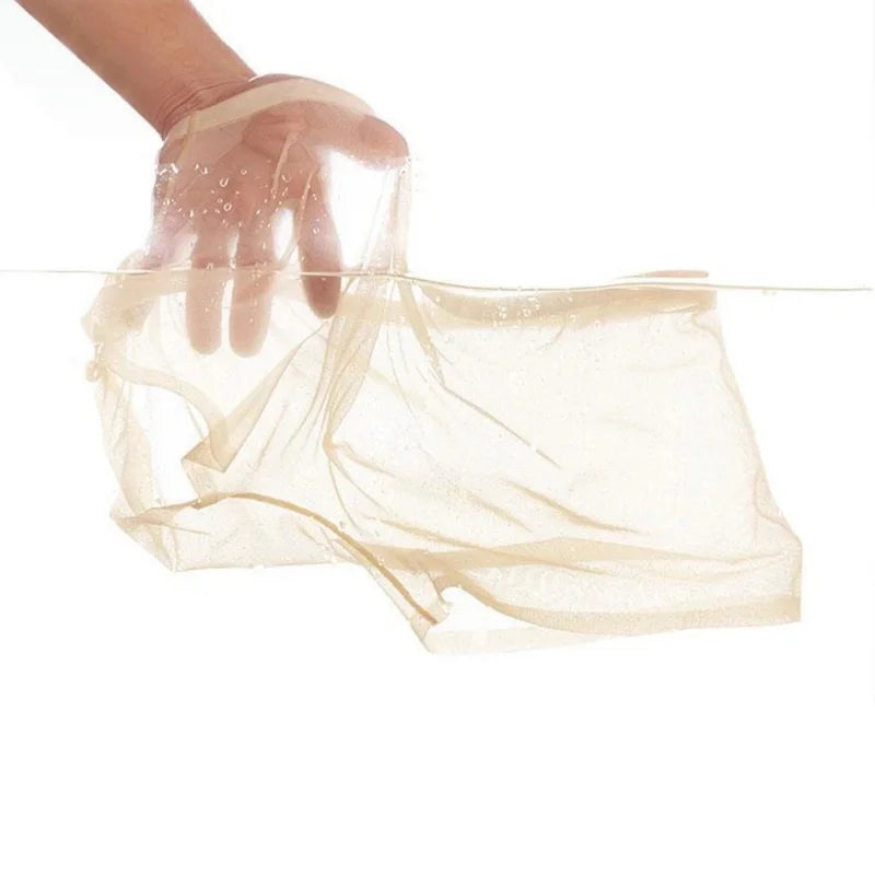 Men's Underwear Transparent Boxers Bulge Ice Silk See Through Underpants Sexy Briefs Low Waist Panties Lingerie Intimates 4