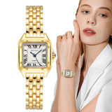 Women Watch Light Luxury Brand Business Gold Stainless Steel Ladies Fashion Quartz Watches Female Clock Bracelet Wristwatch 2