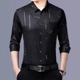 Men's Casual and Fashionable Long Sleeved Printed Shirt, Non Ironing and Wrinkle Resistant Business Top TheFashionFever 4